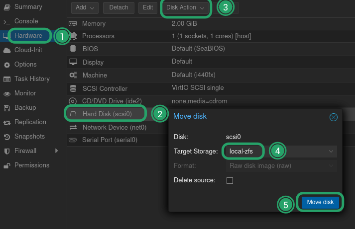 Live migration of a VM disk in Proxmox Live migration of a VM disk in Proxmox